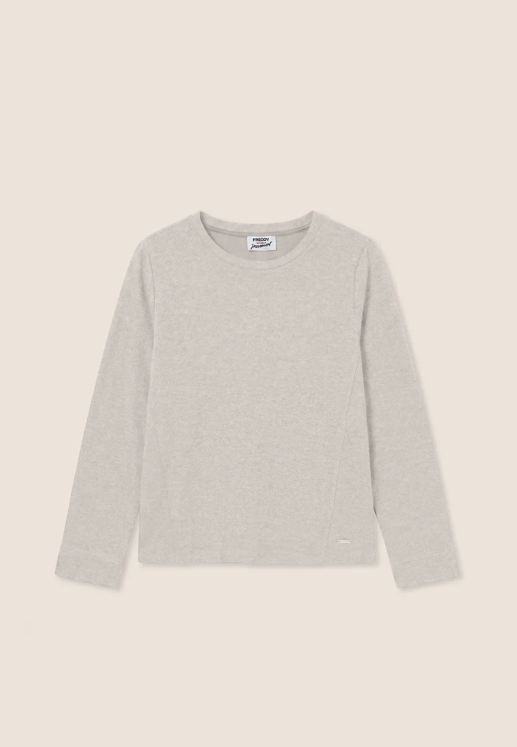Freddy Rundhals Sweatshirt Tricot-Effekt Burro Brown Melange M