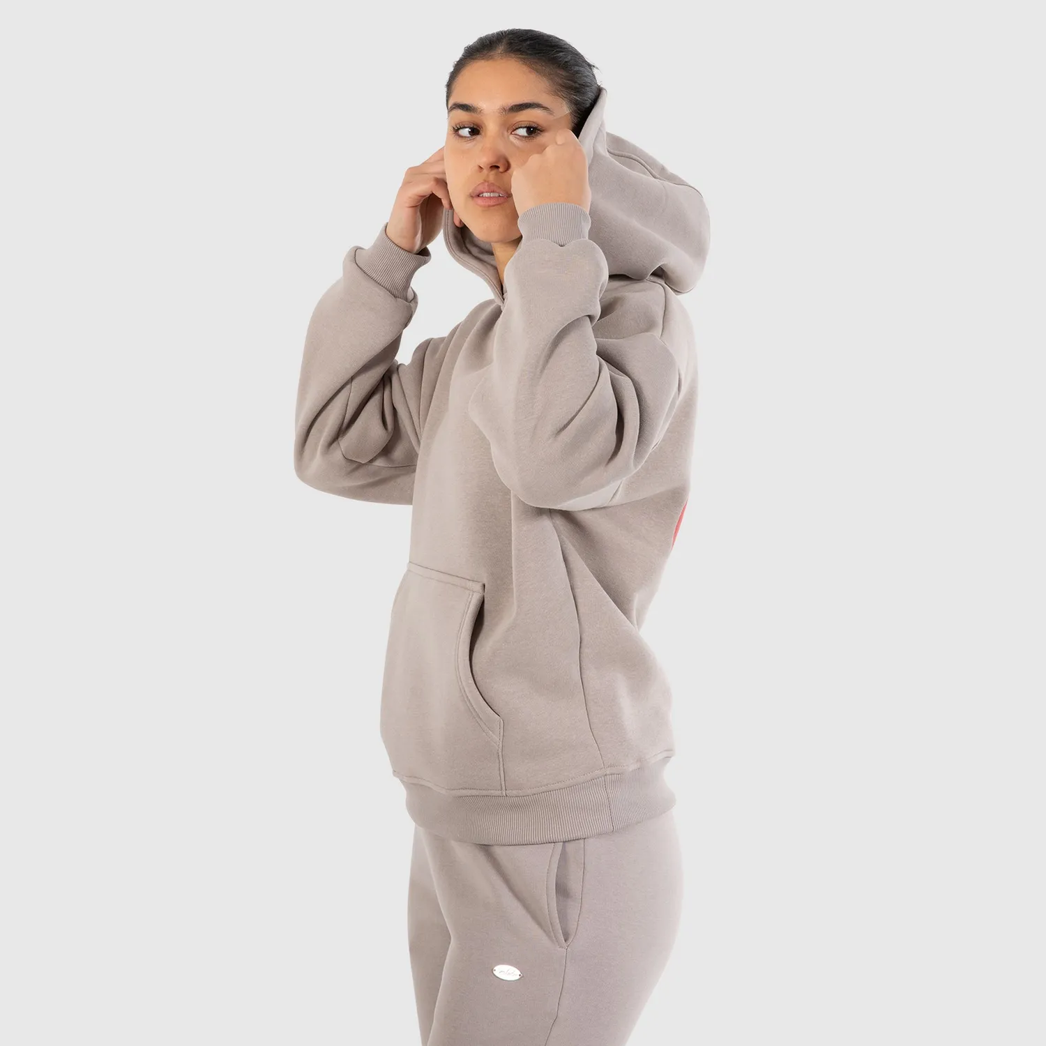 Smilodox Riva Hoodie Damen Schwarz Flauschig Oversize