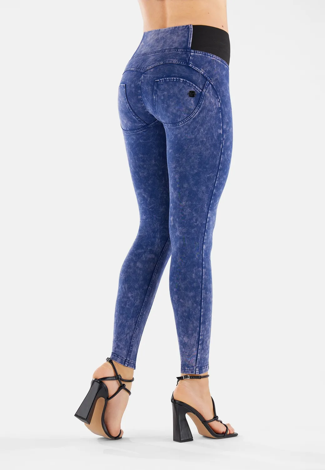 Freddy WR.UP Ice Wash High Waist Hose Navy Peony Push-up