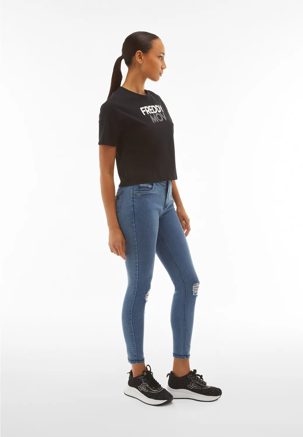 Freddy Black Skinny Vita Regular Jeans Dark Jeans distressed