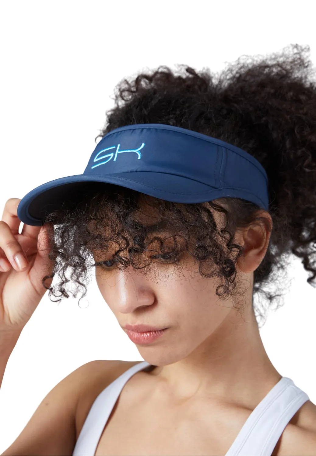 SPORTKIND Tennis Visor Sonnenblende Weiß/Gold verstellbar