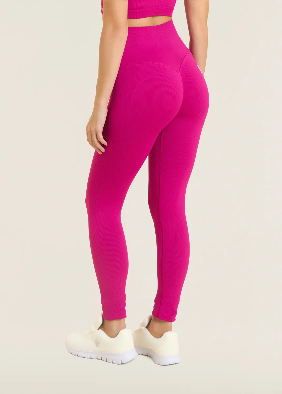 Freddy 7/8 Leggings Seamless Rippen Monaco Blue hoher Bund