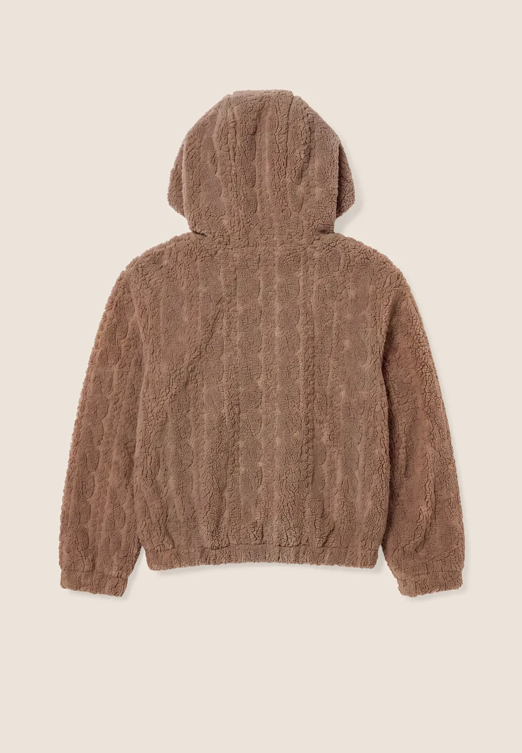 Freddy Sherpa Jacke mit Kapuze Chanterelle M45 Zopfstrick
