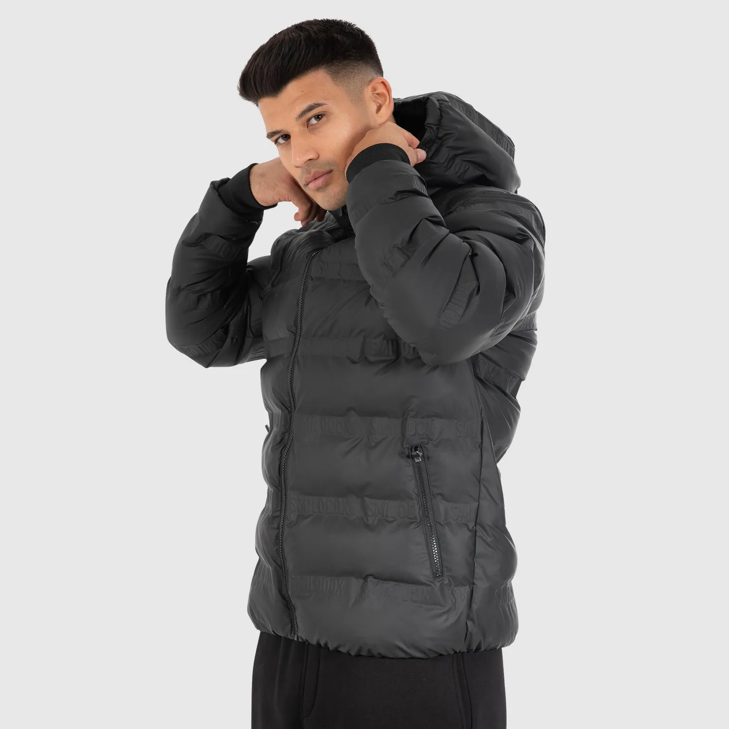 Smilodox Levi Winterjacke Herren Schwarz wasserabweisend