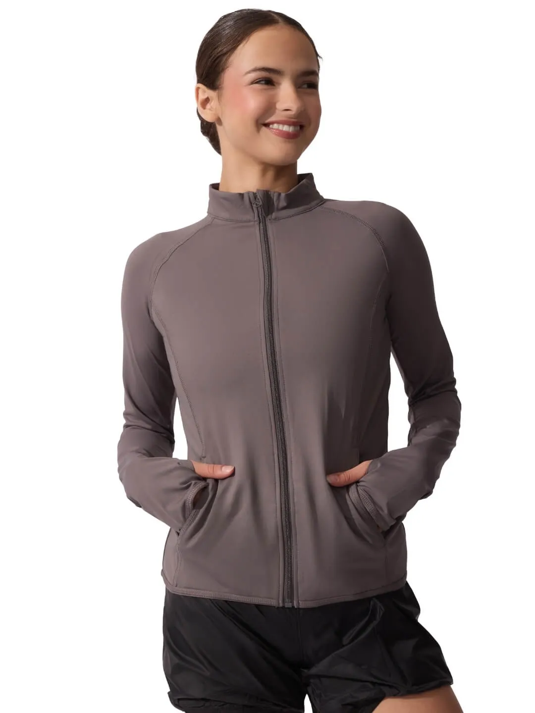 Capezio Studio Collection SE1069U Jacke Schwarz mit Daumenloch