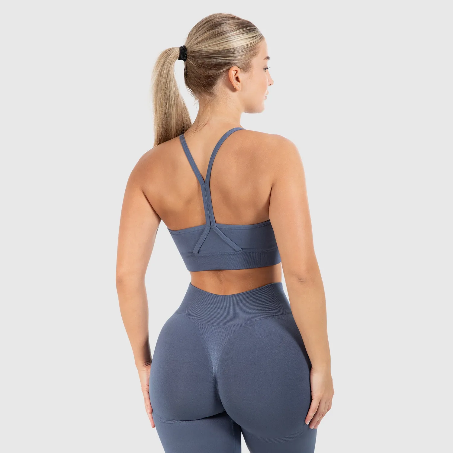 Smilodox Solid Scrunch Sport BH Schwarz Damen Support