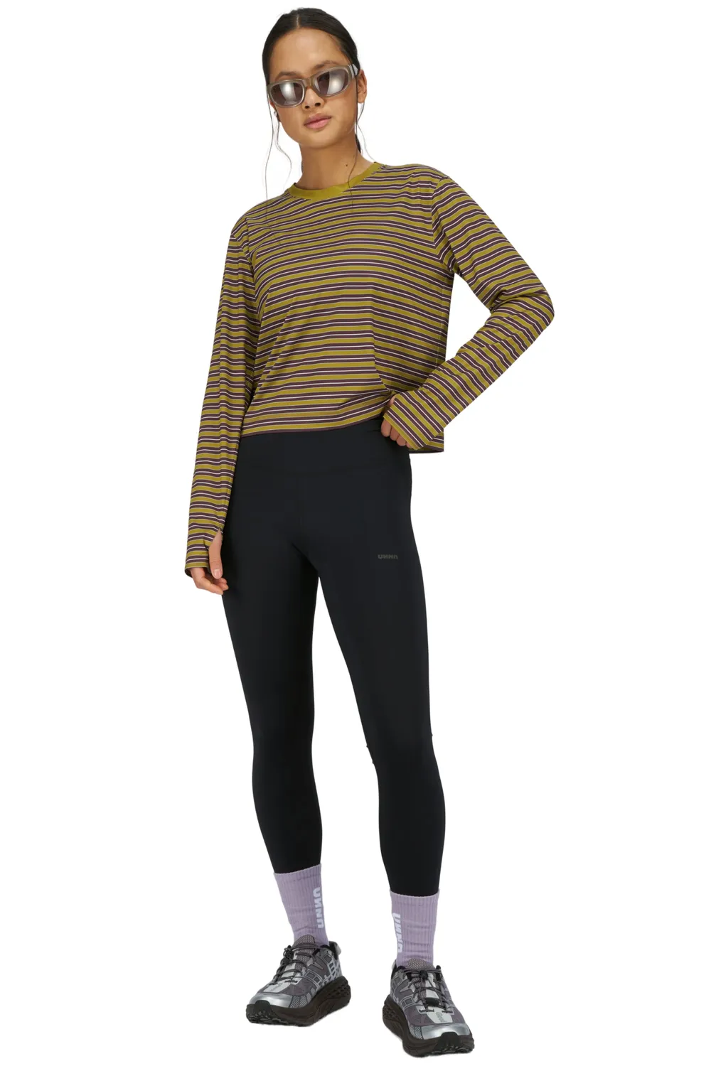 UNNA Striped LS W Langarmshirt Mud Gold Streifen