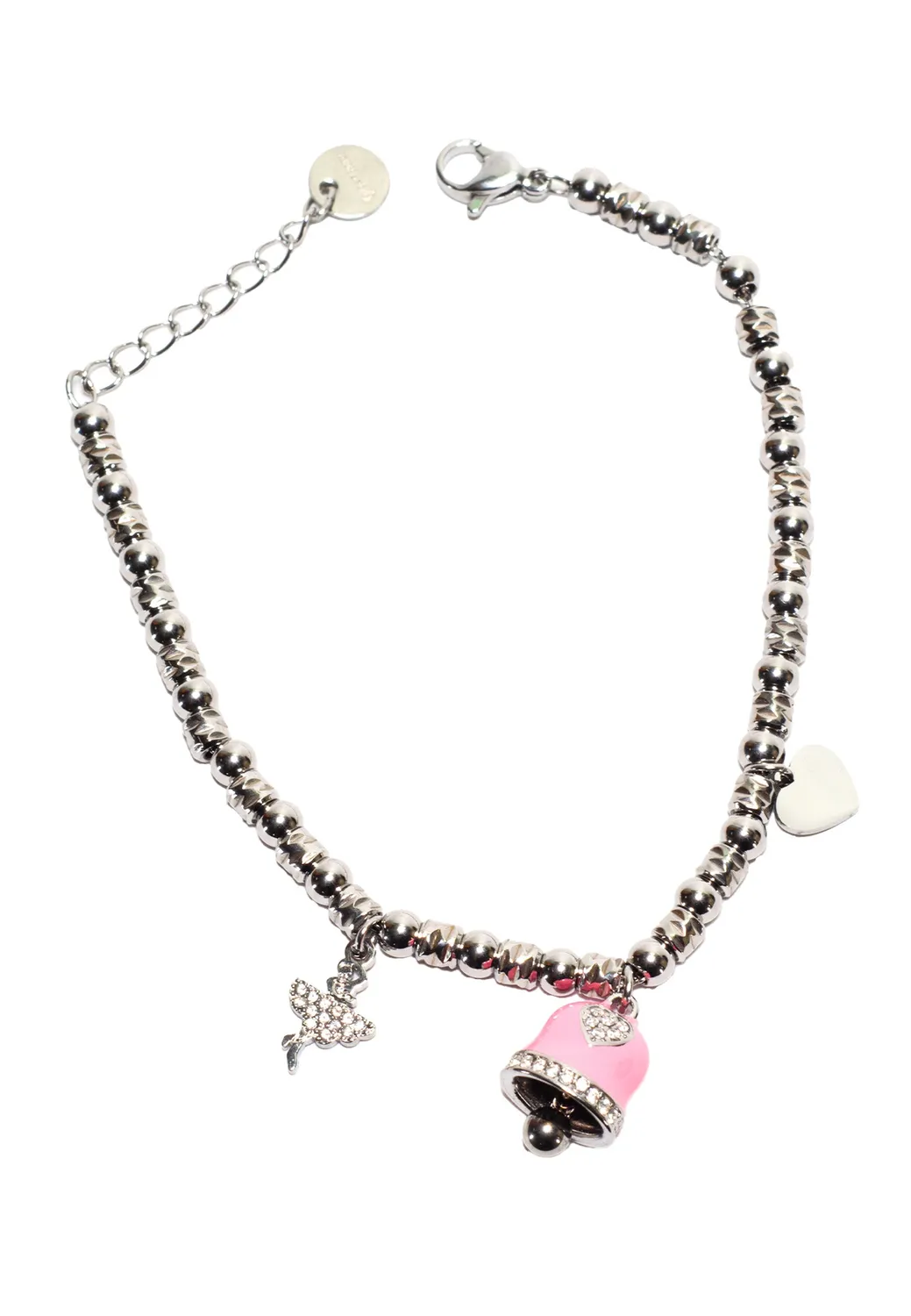 Freddy Charm Armband Silver-Red Kugel hypoallergen