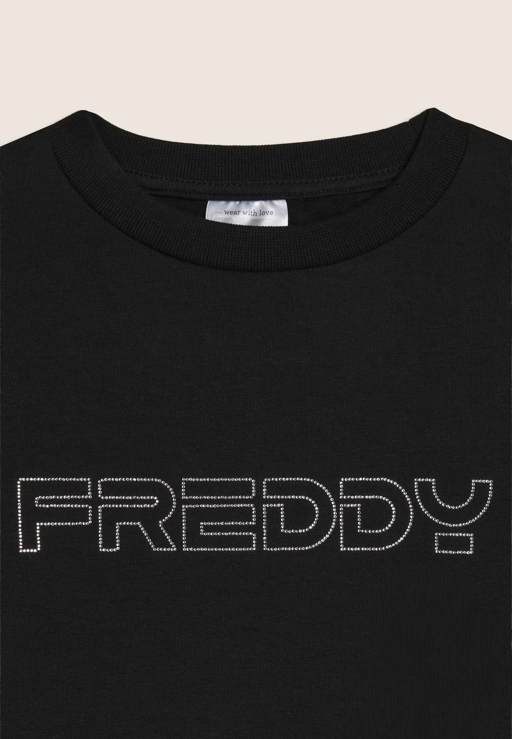 Freddy Junior Sweatshirt Rundhals Nero Strass 4-16 Jahre