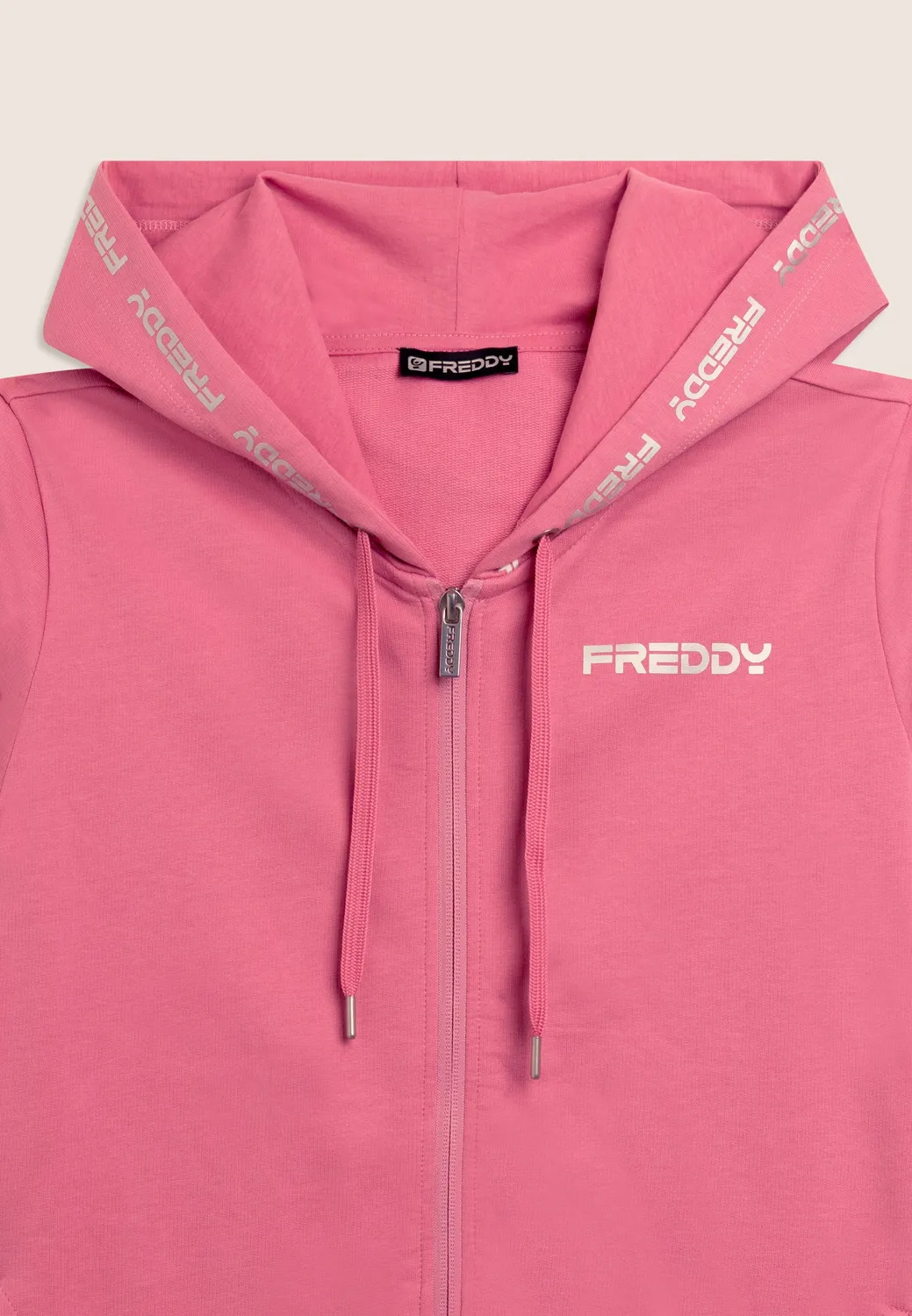 Freddy Trainingsanzug Kapuze Rosa-Schwarz Baumwolle