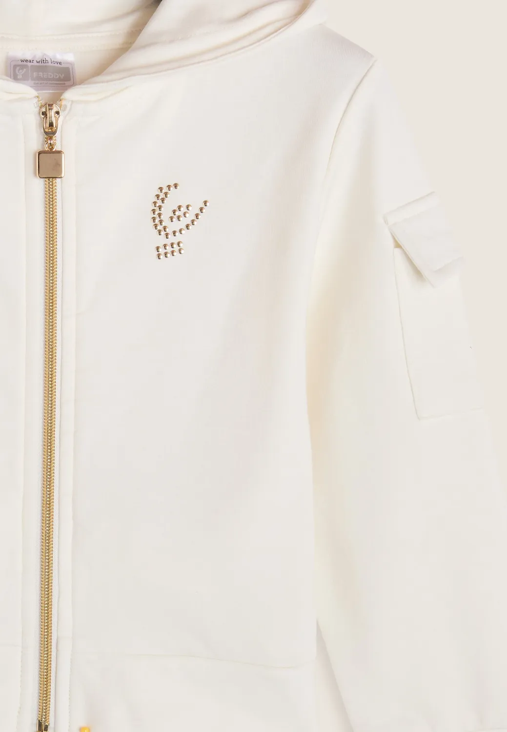 Freddy Mädchen Hoodie mit Reißverschluss Schwarz Gold 4 Jahre