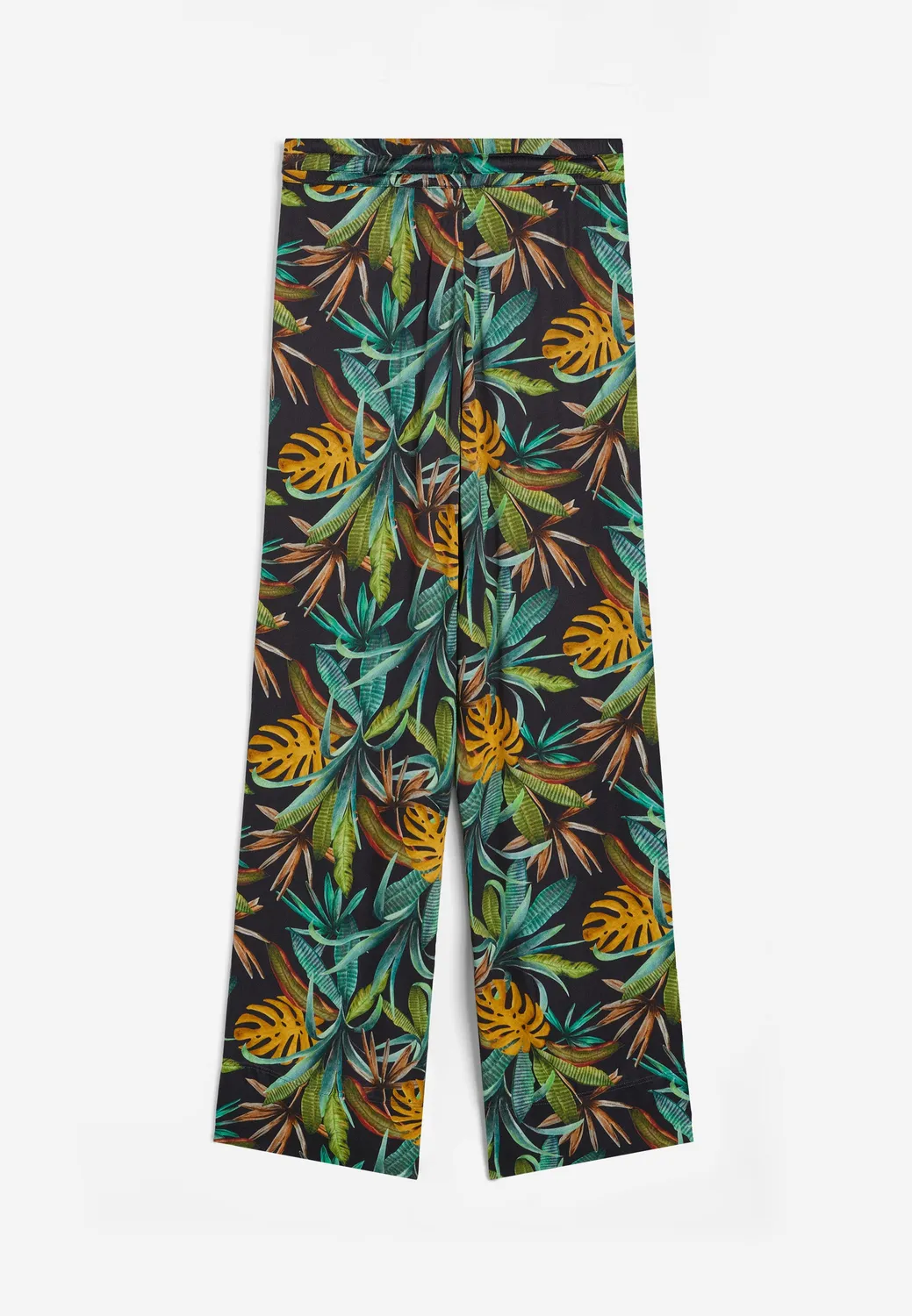 Freddy Culotte Viskose-Satin Hose Schwarz FLO64 Tropical