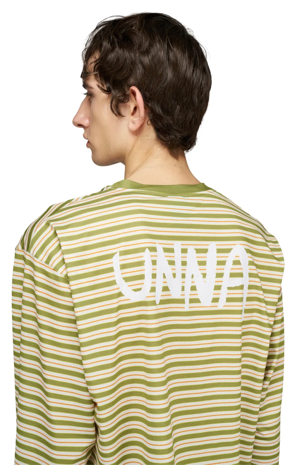 UNNA Striped LS Langarmshirt Sage Stripe recycelt