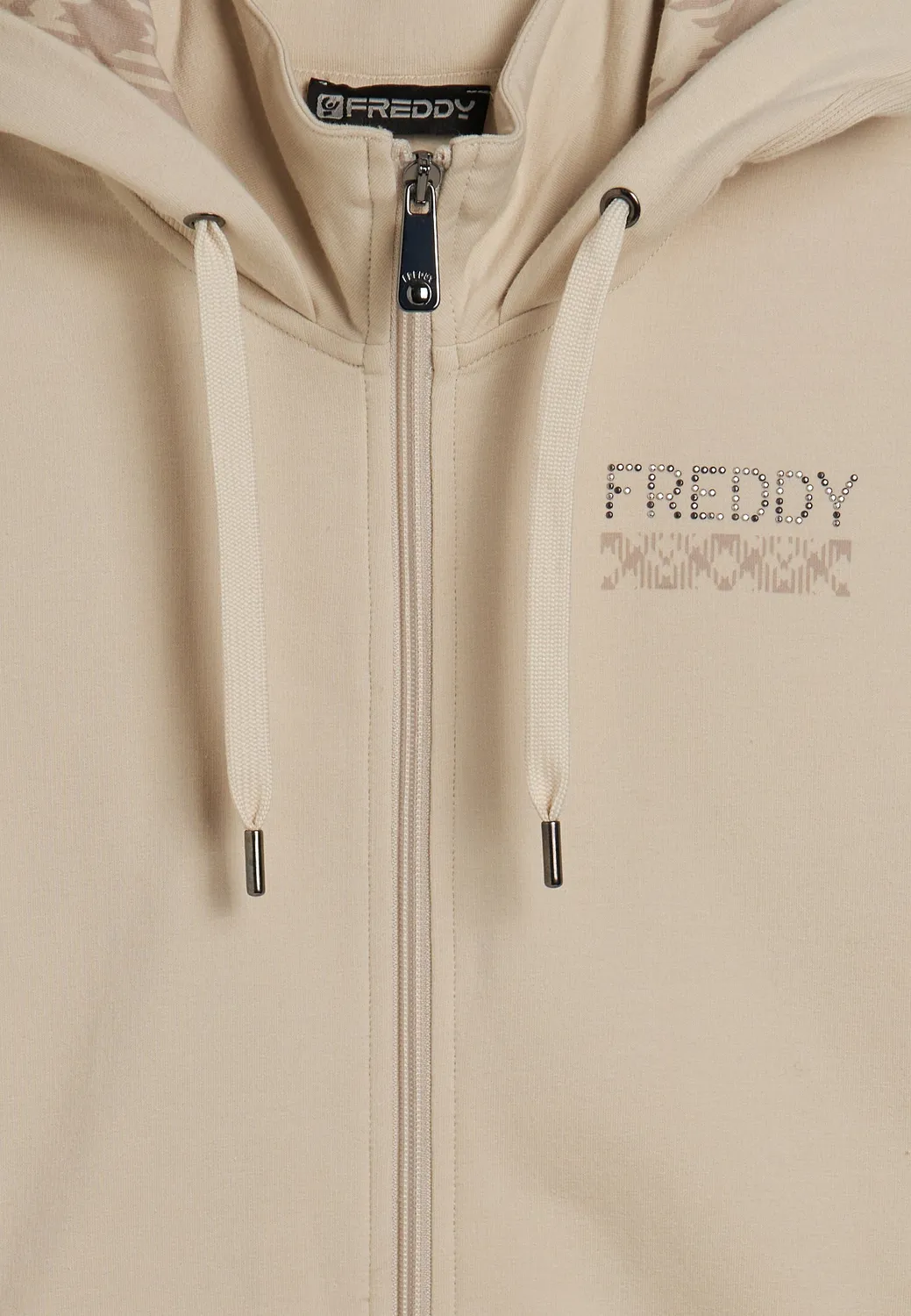 Freddy Kapuzenjacke Schwarz Full-Zip Rippstrick