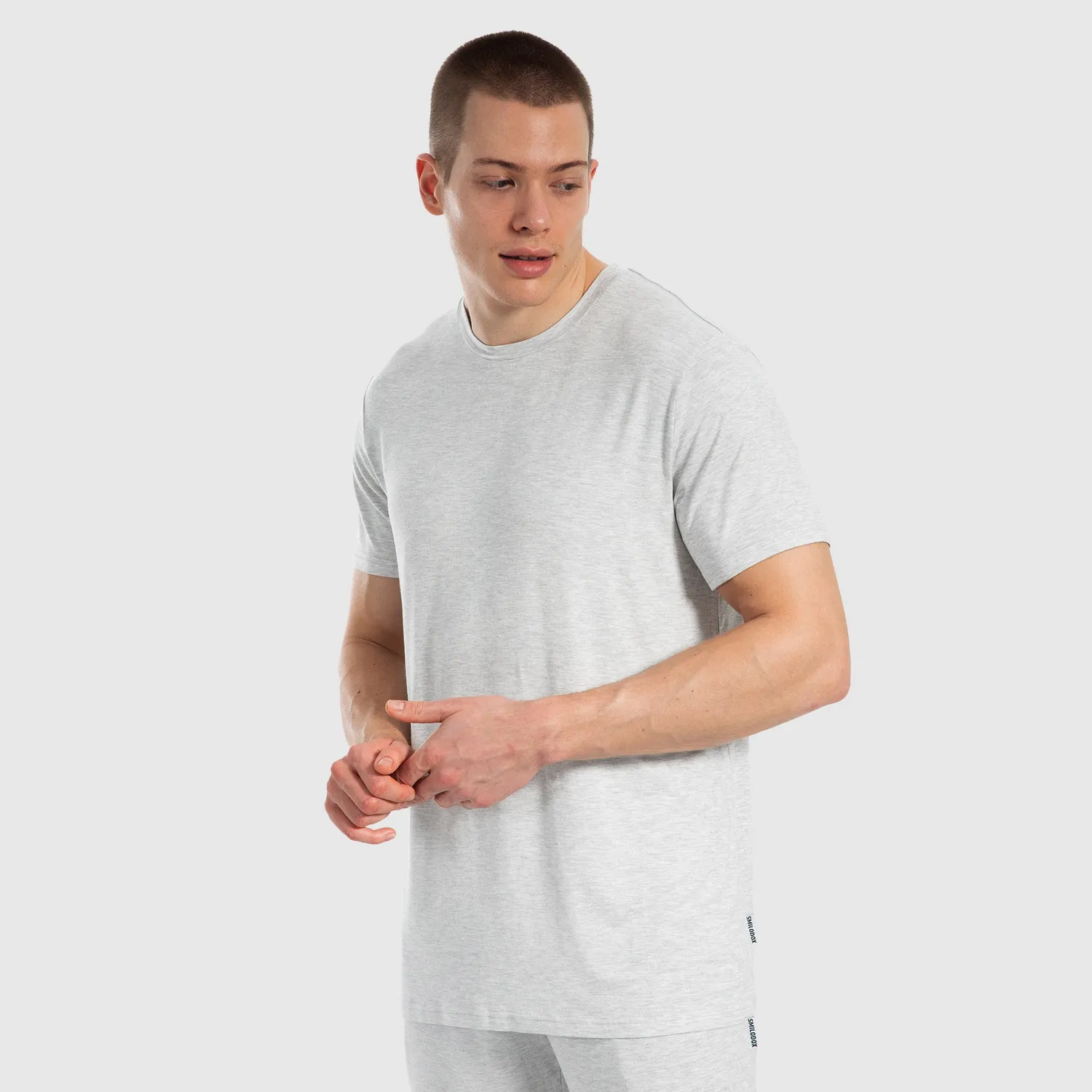 Smilodox Lunara Ilian Modal T-Shirt Schwarz Meliert