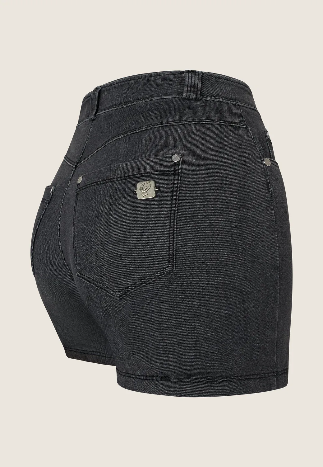 Freddy Skinny Jeans Shorts Stretch schwarz 5-Pocket