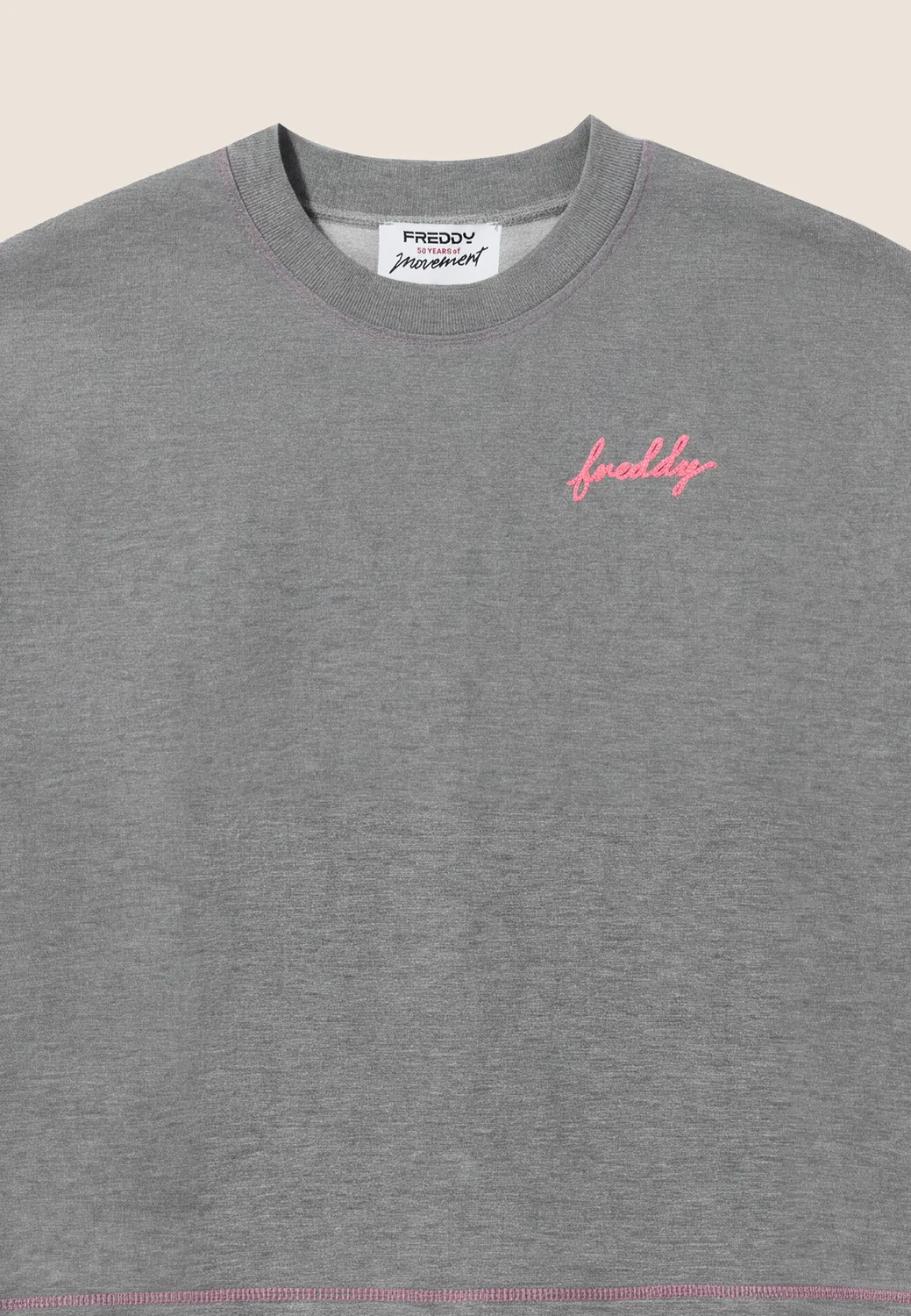 Freddy Comfort Sweatshirt Grigio Mélange Neon-Naht