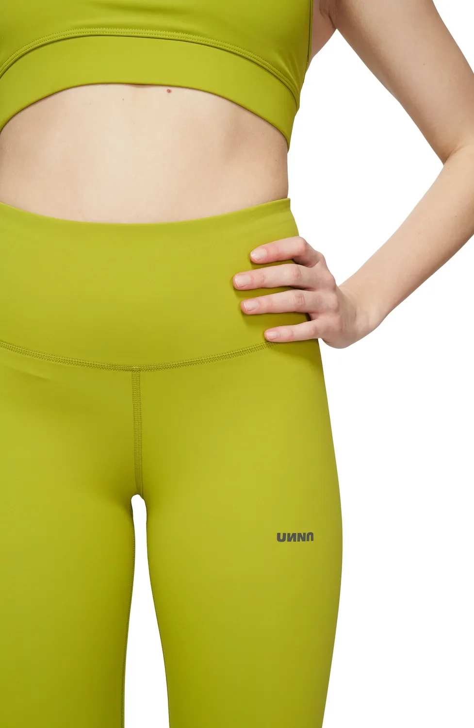 UNNA Good Place Tights Leggings Golden Green hoher Bund