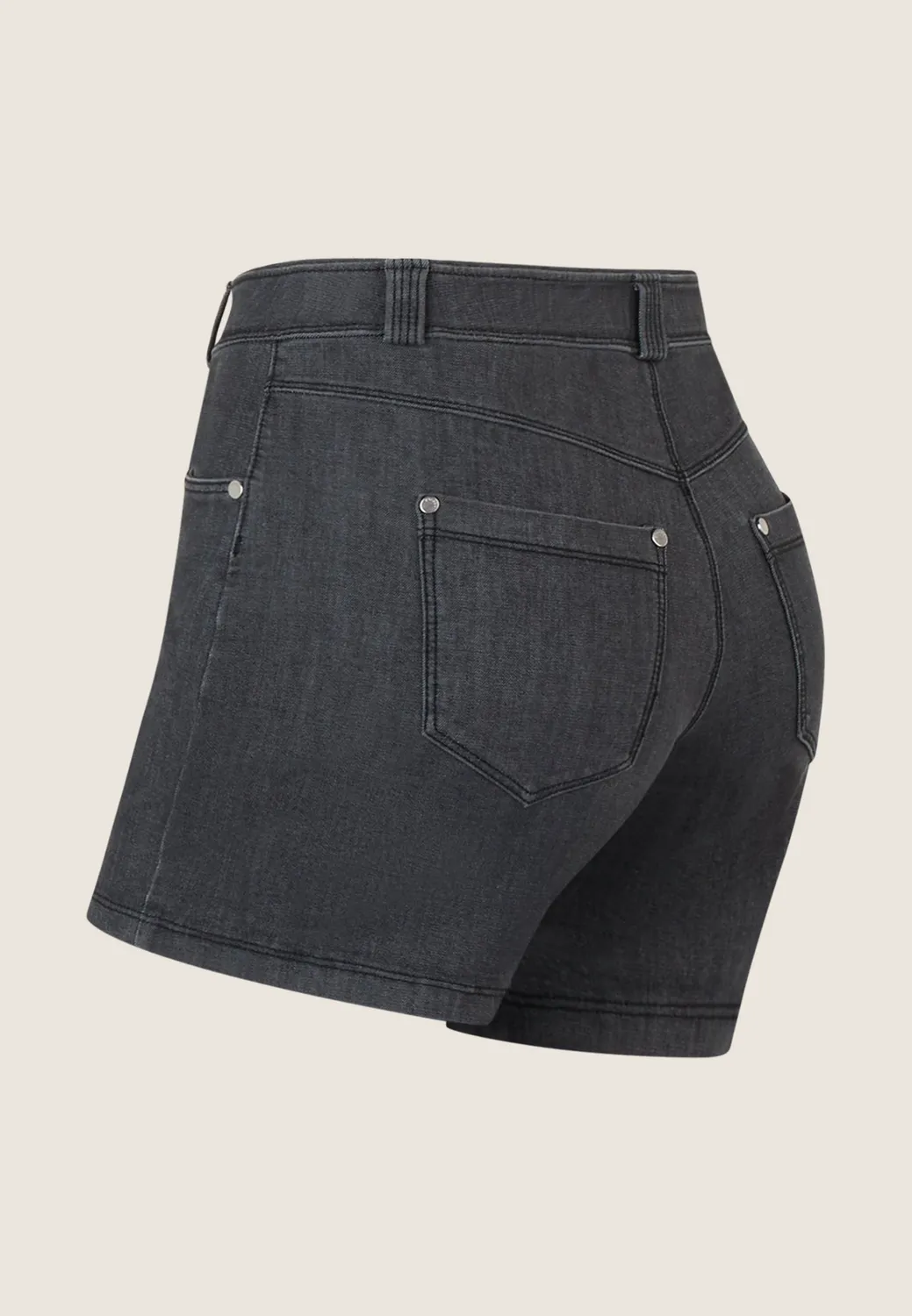 Freddy Skinny Jeans Shorts Stretch schwarz 5-Pocket