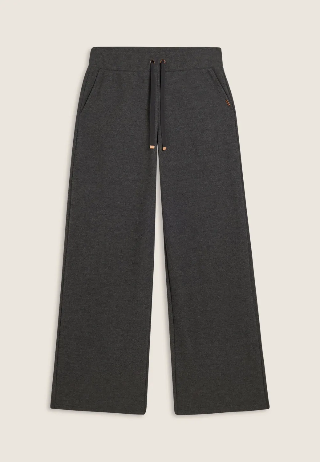 Freddy Hose Wide Leg Damen Grey Melange Tricot-Optik