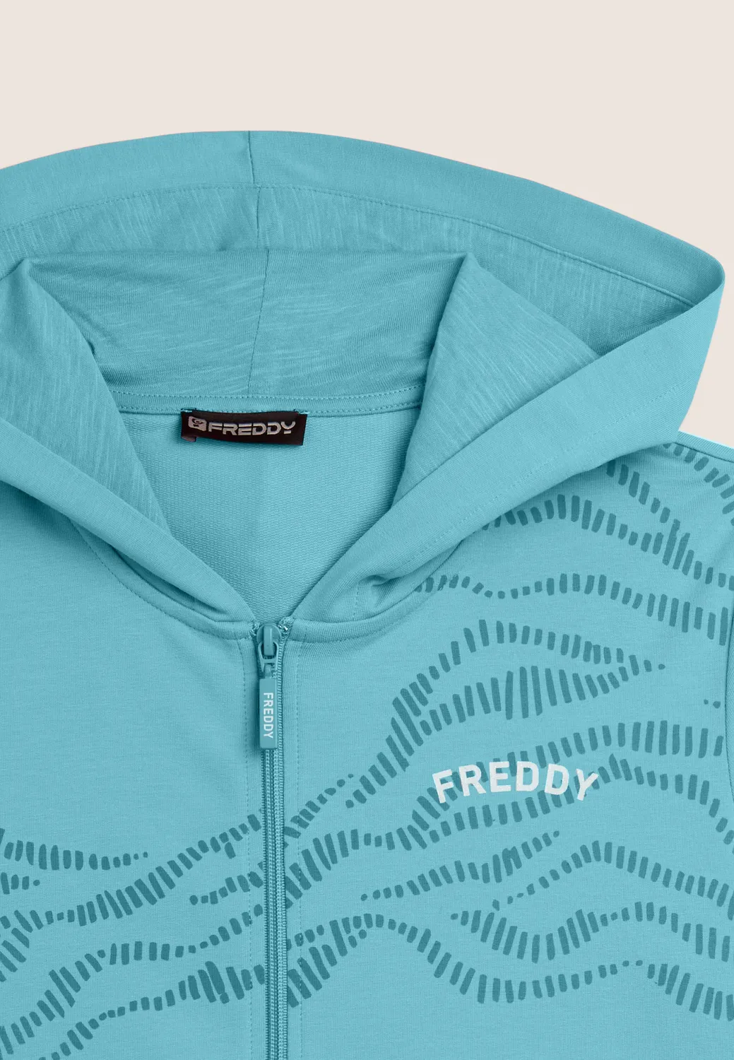Freddy Graphic Kapuzenjacke mit Zip Dunkelblau French Terry