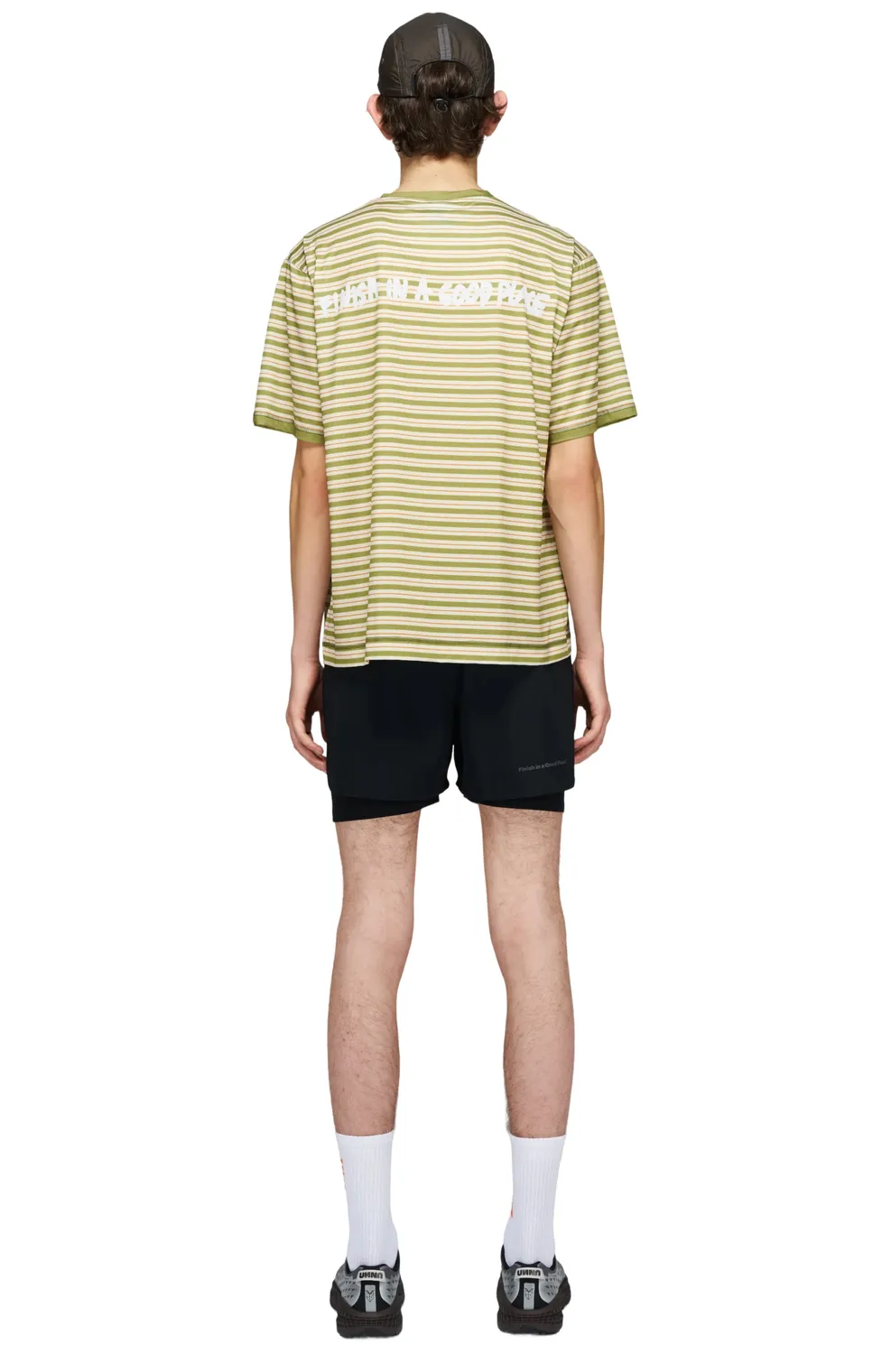 UNNA Wavy Tee Striped T-Shirt Sage Stripe Polyester