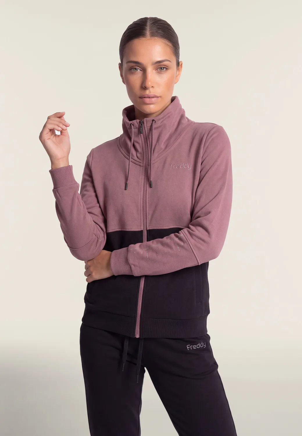 Freddy Trainingsanzug Colour Block Zip Rose Taupe