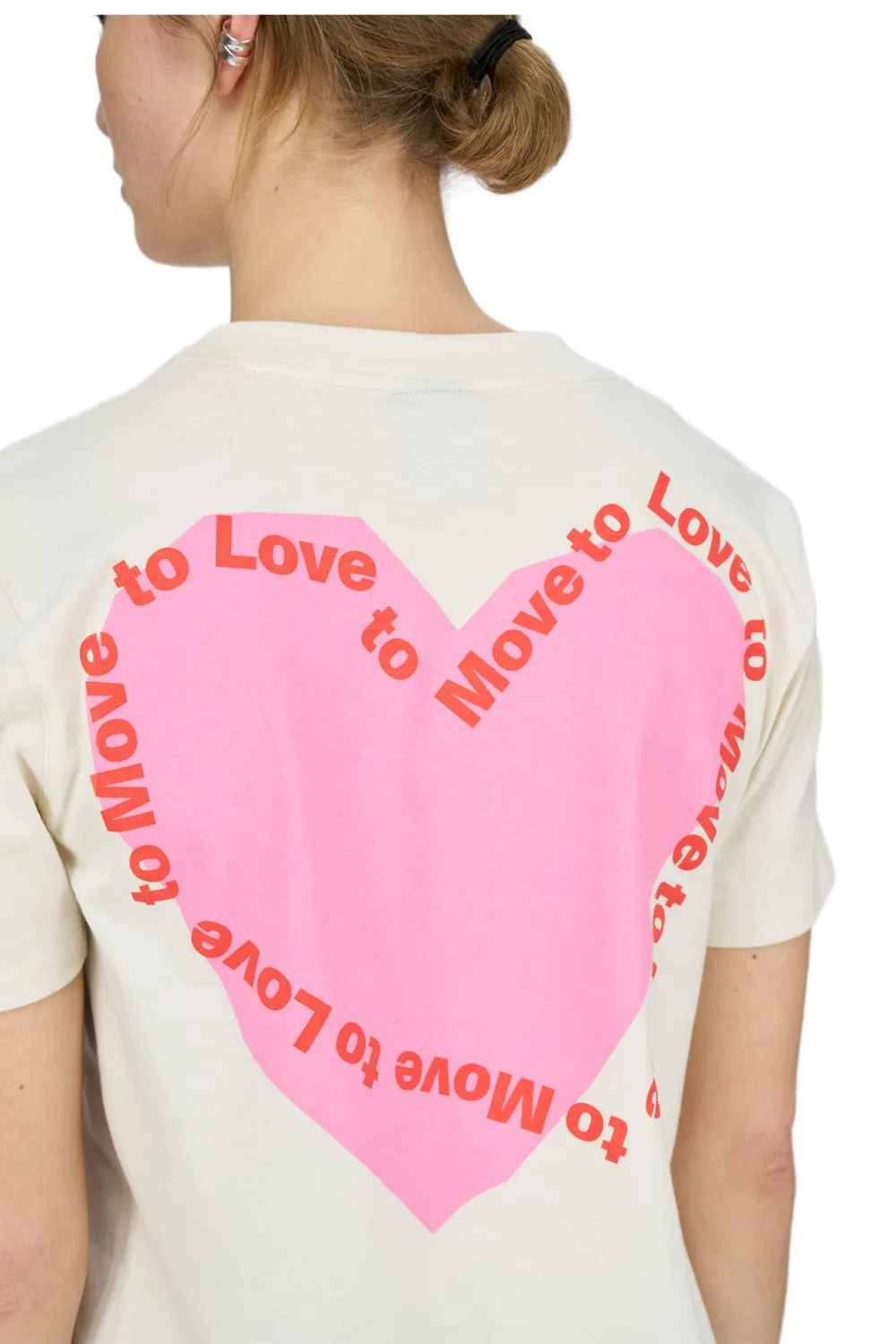 UNNA Heart T-shirt W T-Shirt Vanilla White Bio-Baumwolle