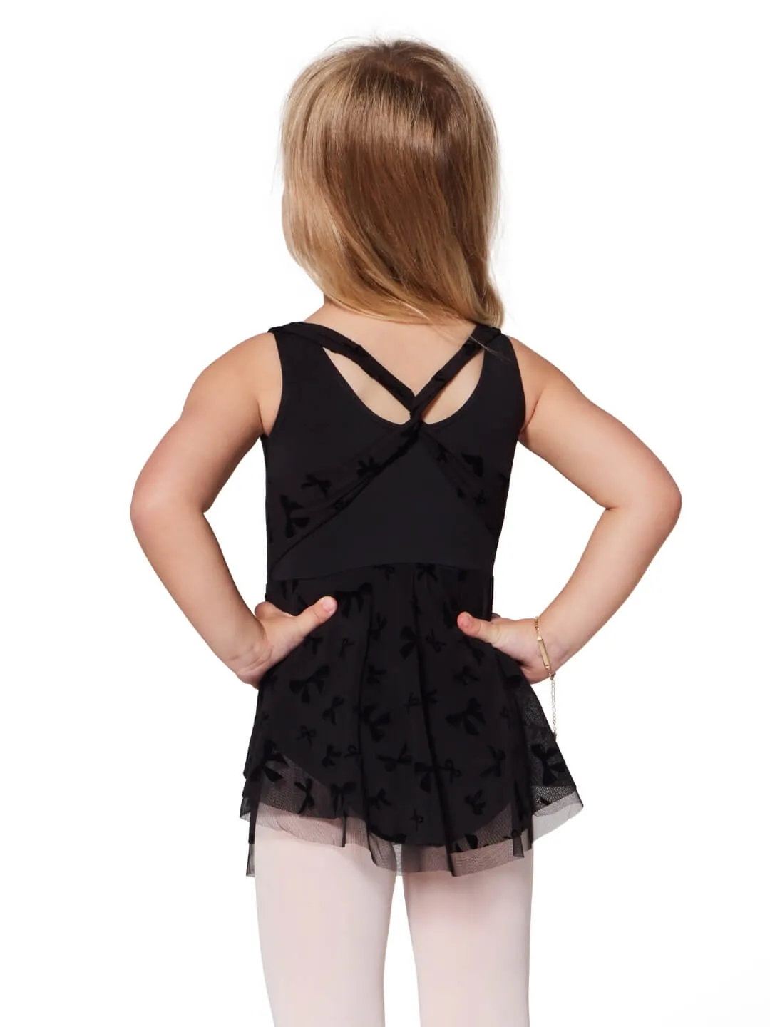 Capezio Applause Trikotkleid Kind Schwarz Schleifen-Mesh