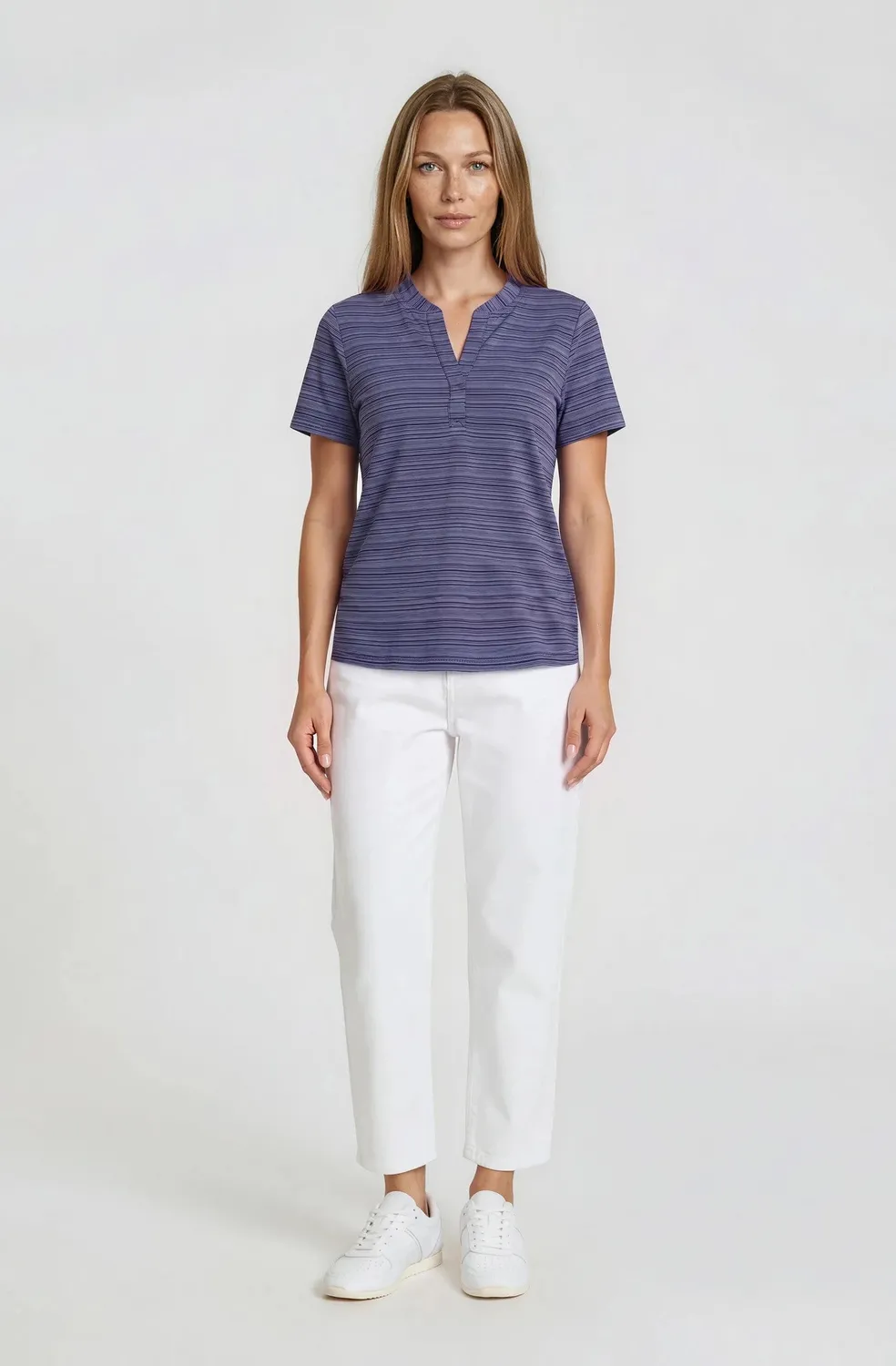 LPO Polly Funktionsshirt blau Streifen-Melange