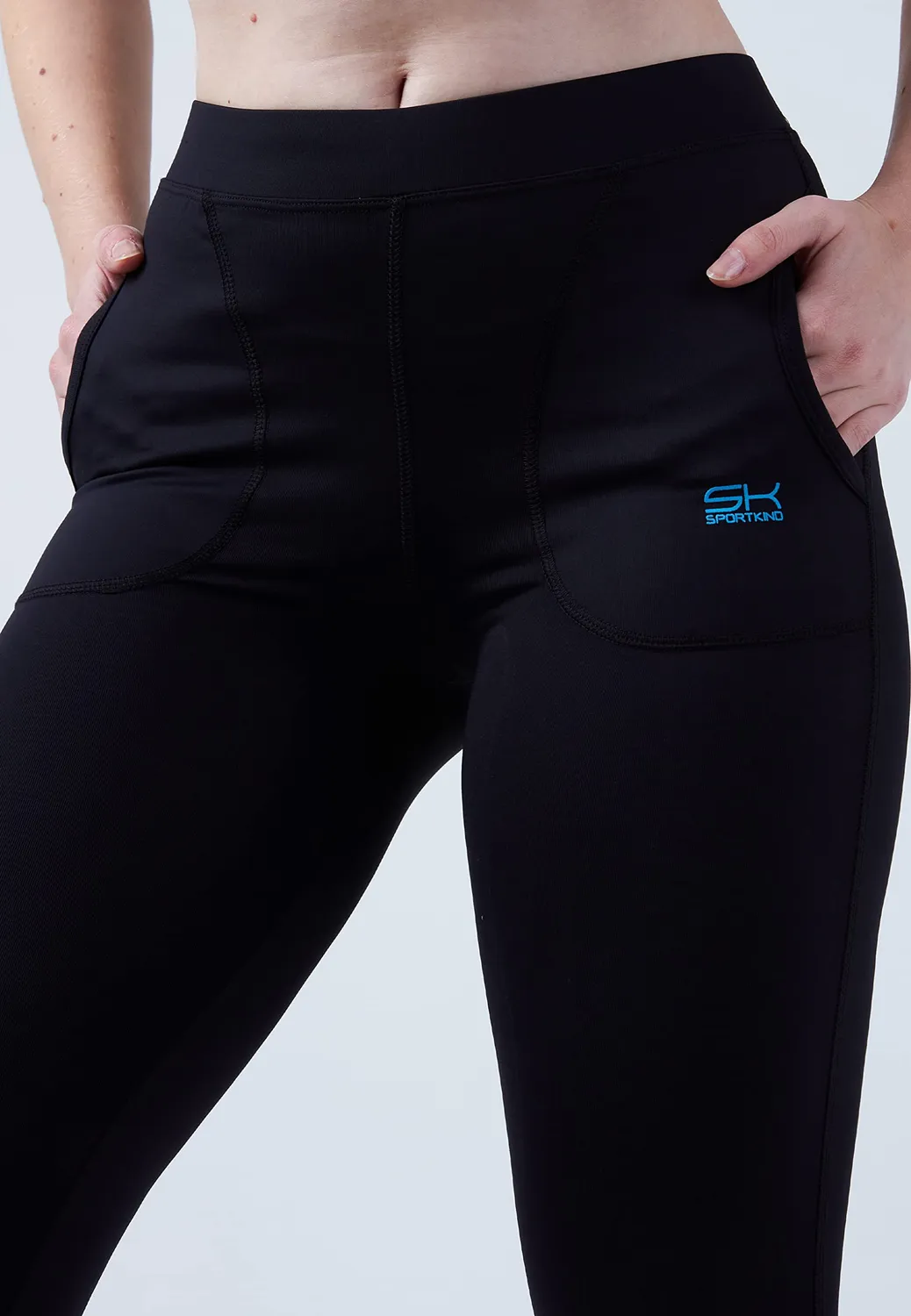 SPORTKIND 7/8 Leggings mit Taschen Tights bordeaux