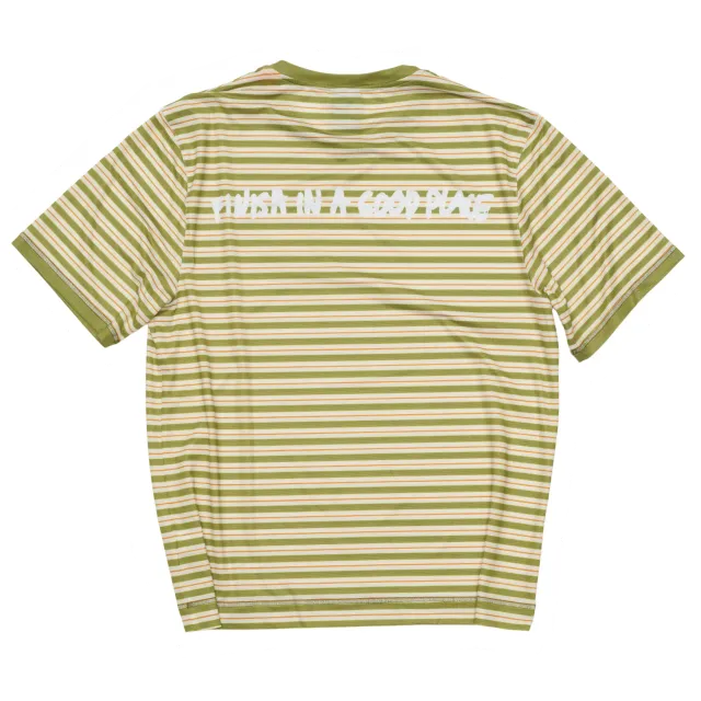 UNNA Wavy Tee Striped T-Shirt Sage Stripe Polyester