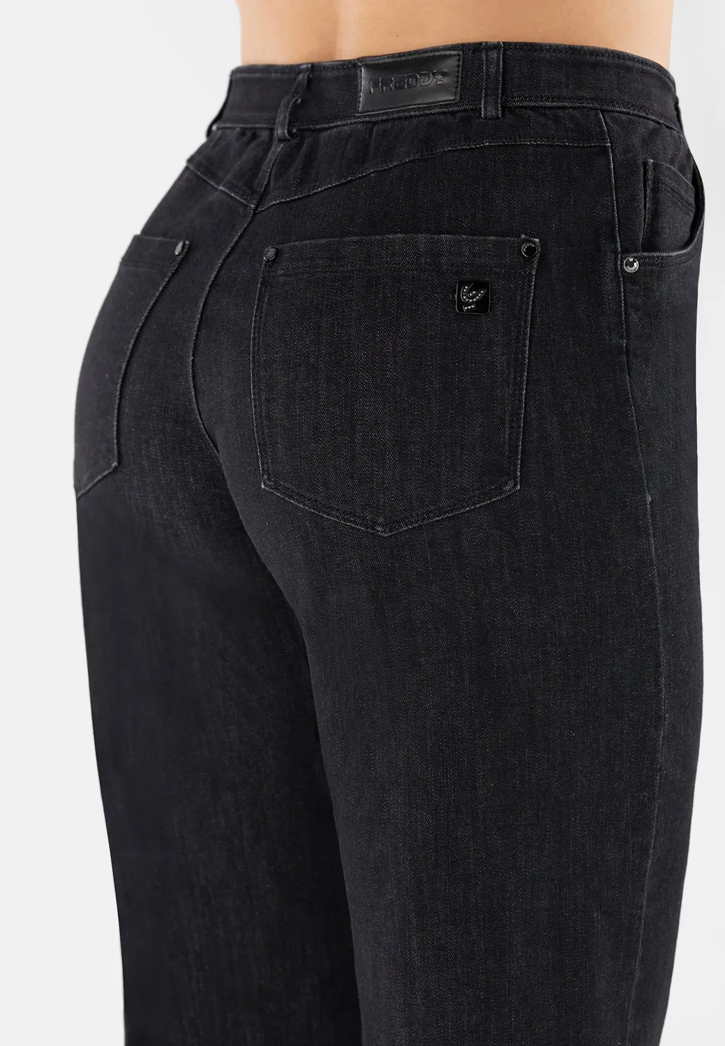 Freddy Black Wide Leg Jeans J7N Regular Waist dehnbar