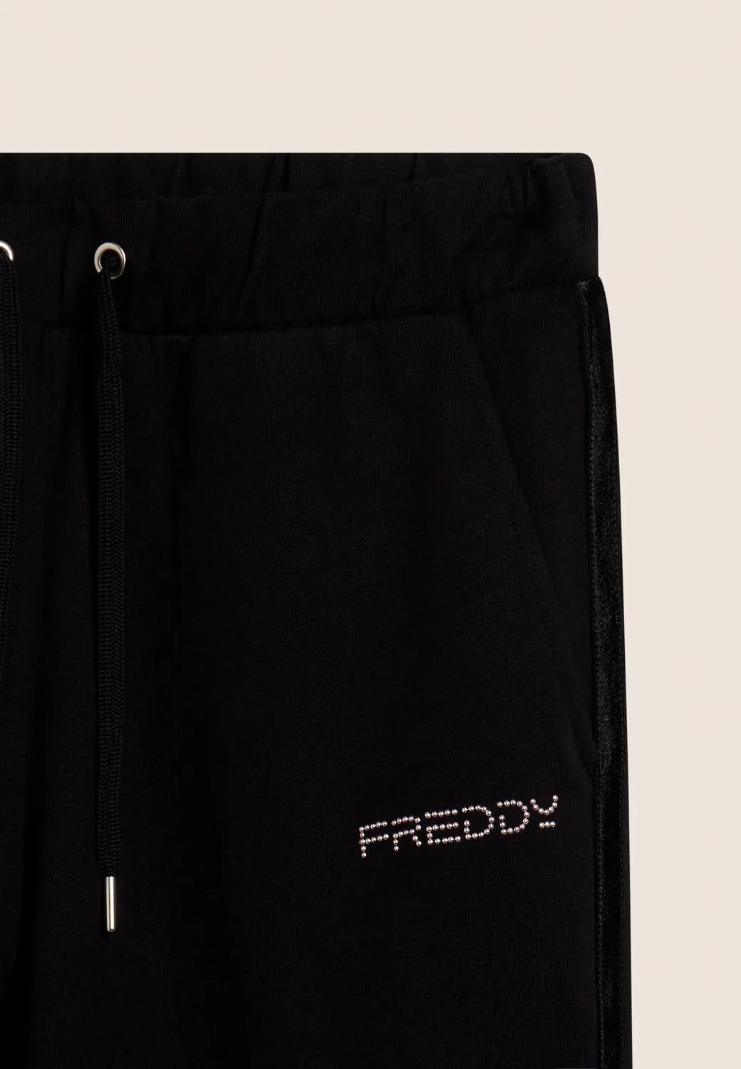 Freddy Cropped Sporthose Damen Wide Leg schwarz Yoga