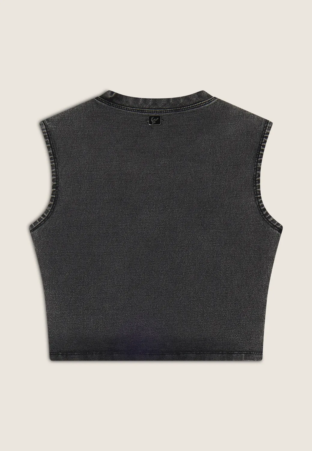Freddy Cropped Top Denim-Optik Schwarz Bio-Baumwolle