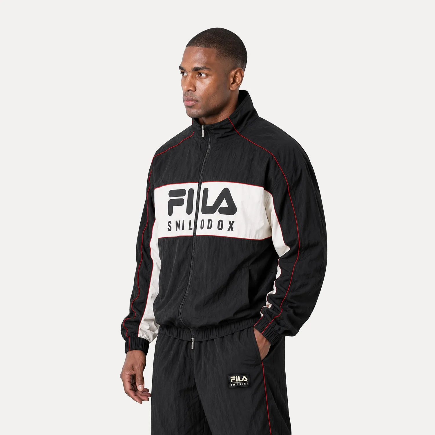 SMILODOX x FILA Sven Trainingsjacke Schwarz Herren