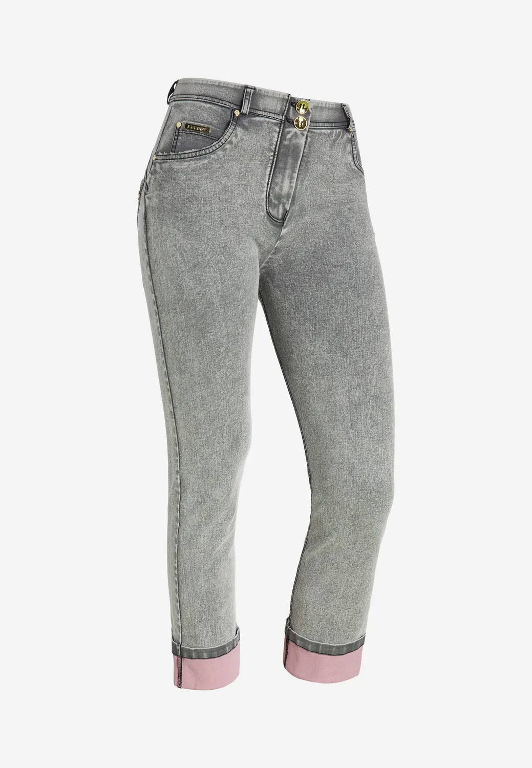 Freddy WR.UP Jeans Straight Push-up blau Kontrast-Umschlag