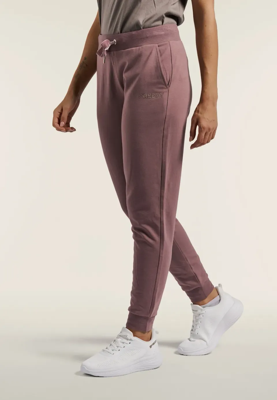 Freddy Jogginghose Damen Schwarz Bündchen Regular