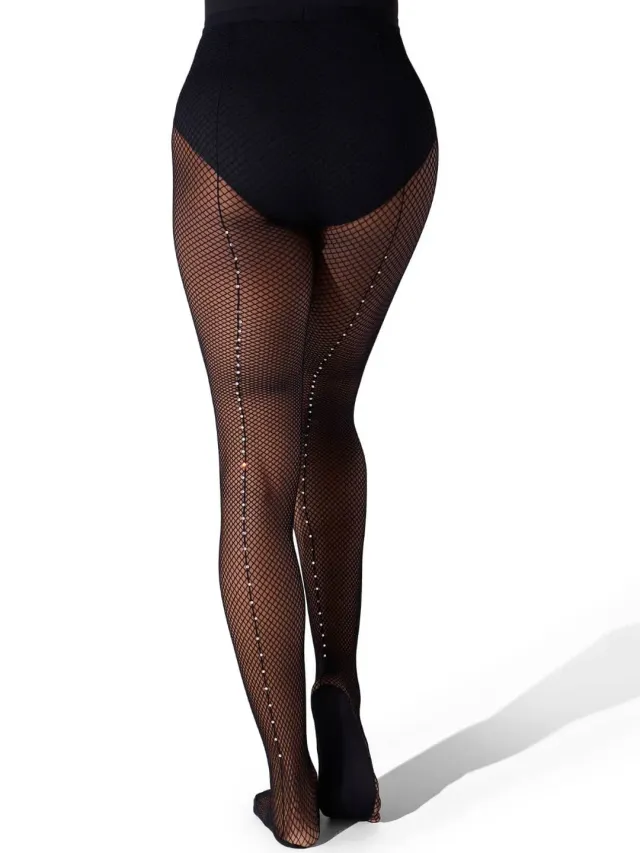 Capezio Professional 3005W Netzstrumpfhose Strass Schwarz