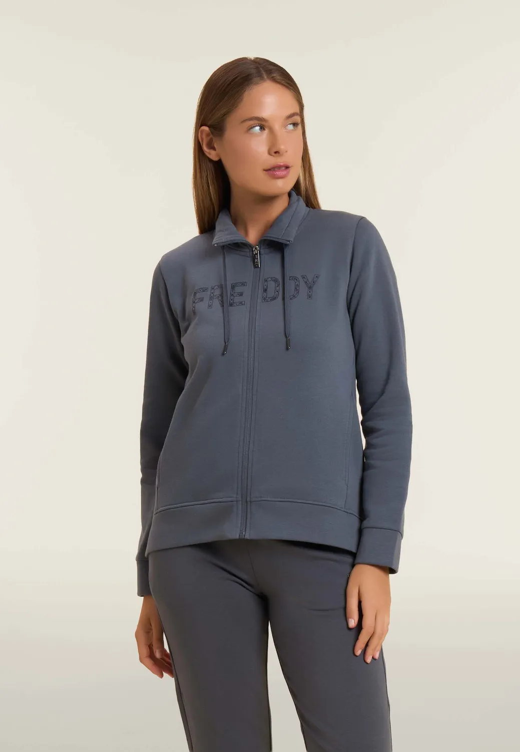 Freddy Damen Trainingsanzug Logo Schwarz Garz sweat