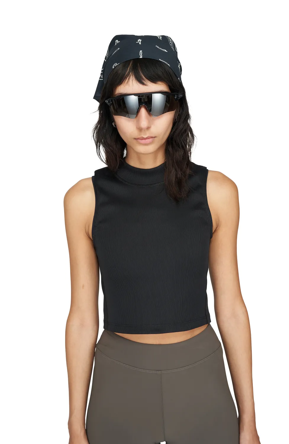 UNNA Balance Crop Top Sporttop schwarz gerippt