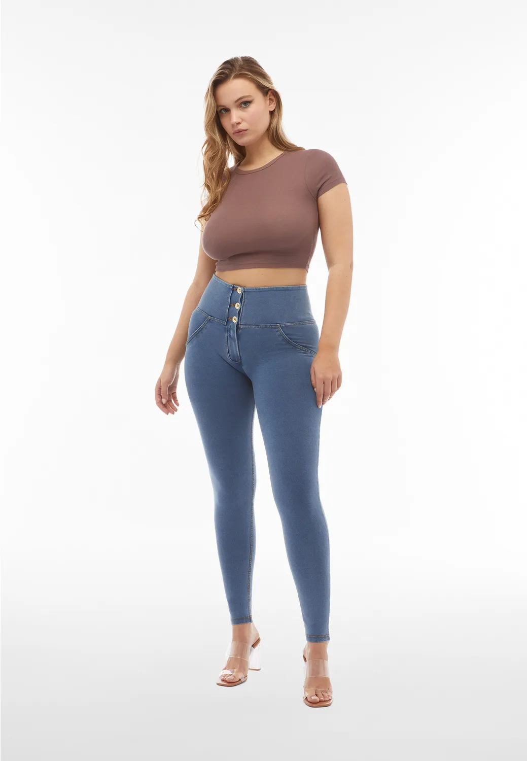 Freddy WR.UP Jeggings dunkelblau hoher Bund