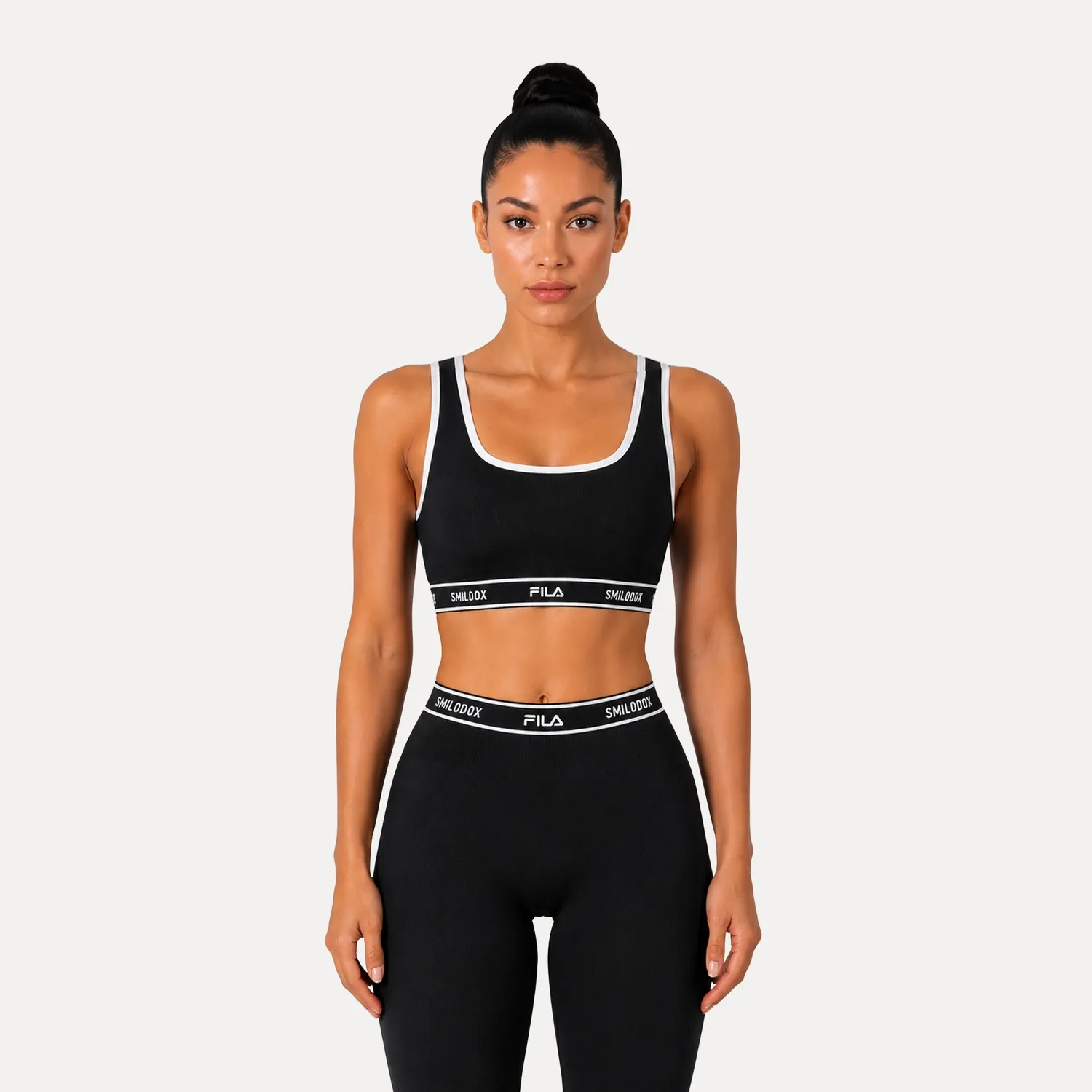 SMILODOX x FILA Noli Sport-BH Damen Schwarz Shaped Fit Halt