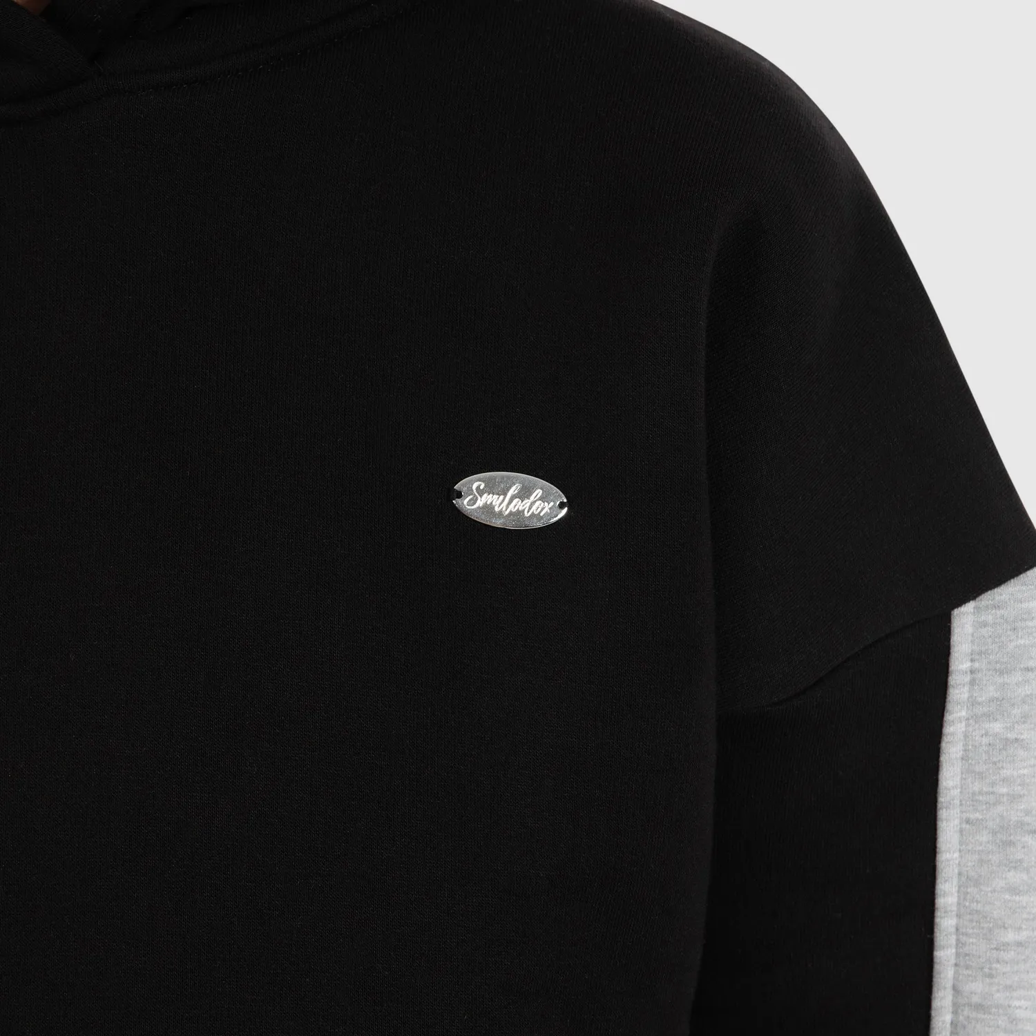Smilodox Lunara Amaya Crop-Hoodie Schwarz Oversize