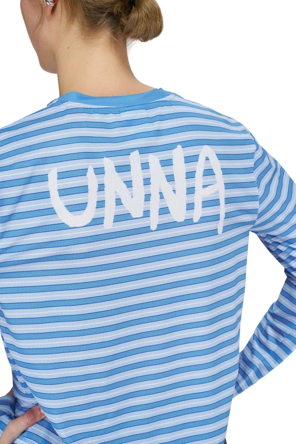 UNNA Striped LS W Laufshirt Business Blue langarm