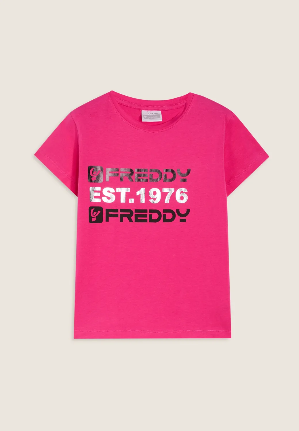 Freddy T-Shirt Mädchen Schwarz Maxi-Logo Baumwolle