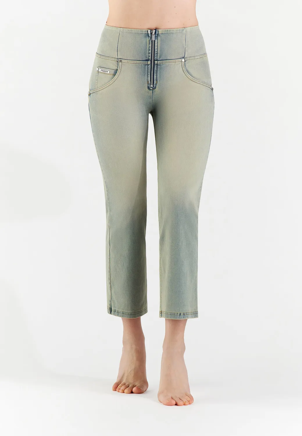 Freddy WR.UP Wide Bottom Jeans Hellblau High Waist