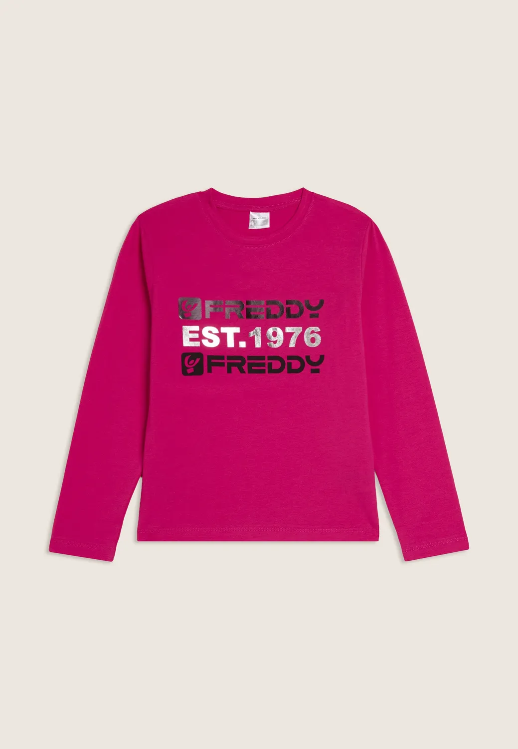 Freddy Langarm Shirt Mädchen Schwarz Metallicprint
