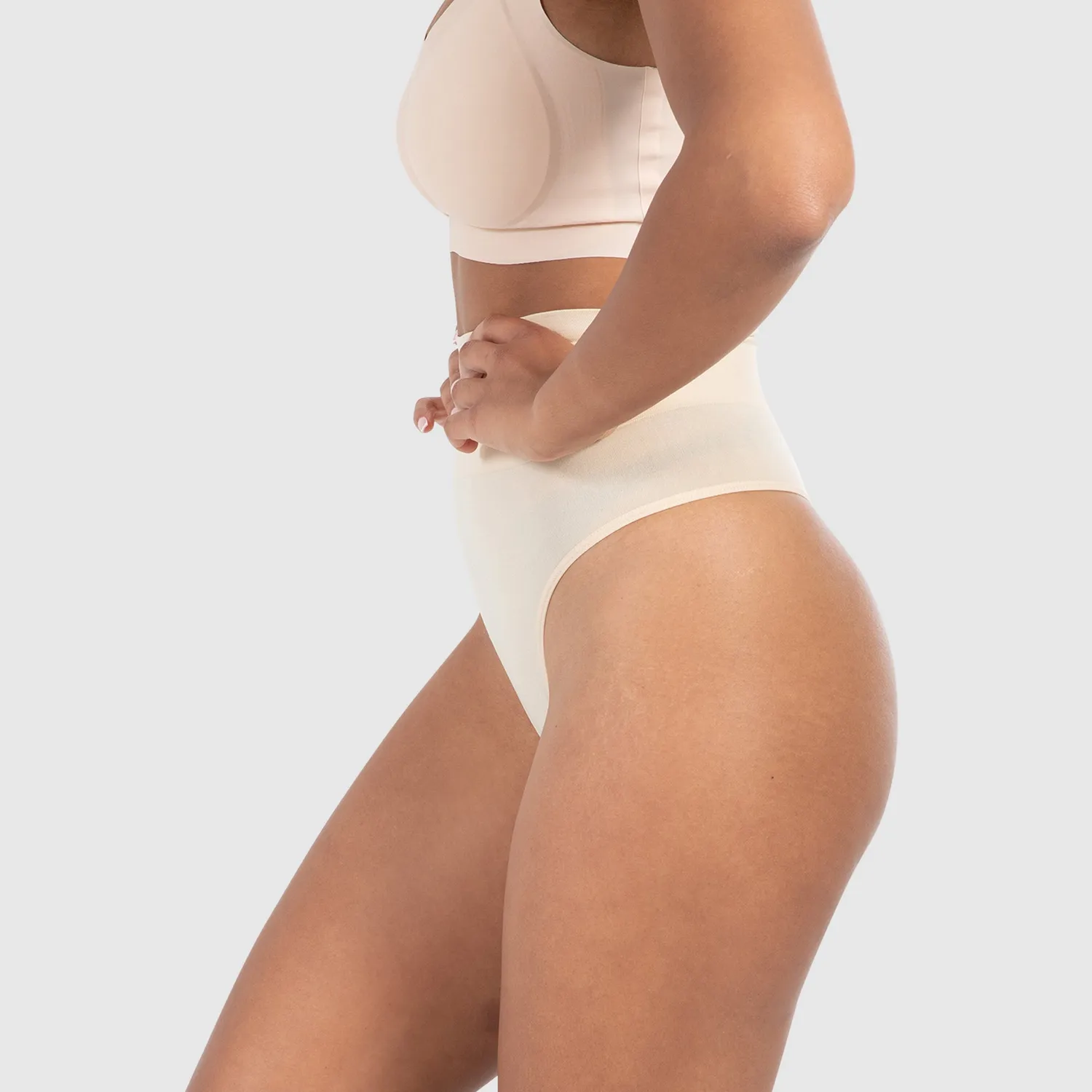 Smilodox Nysa String Damen Schwarz Mid Waist