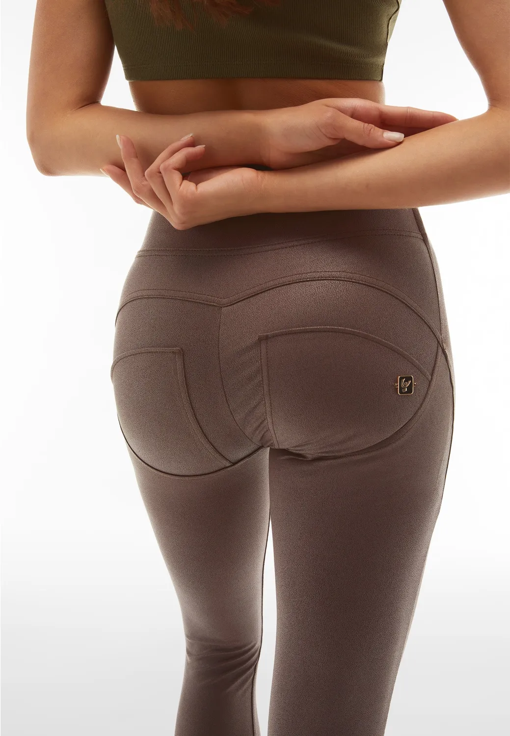 Freddy WR.UP Push-up Hose Kunstleder Schwarz High Waist